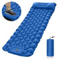 Orange portable inflatable camping mattress by Mead's Supply & Equipment Outfitters, lightweight, moisture-proof sleeping pad, 196x68x8cm.