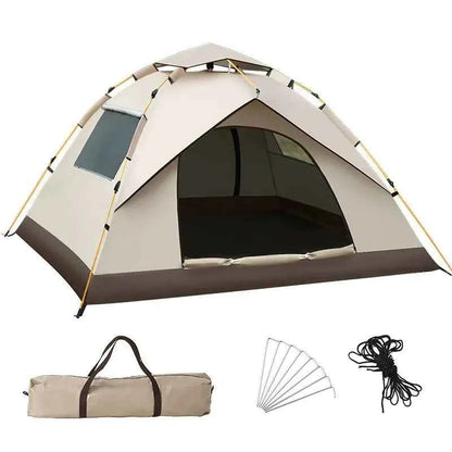 Portable Mead's Supply & Equipment beach tent with UV protection, quick setup, foldable design, suitable for 2-4 people at the beach.