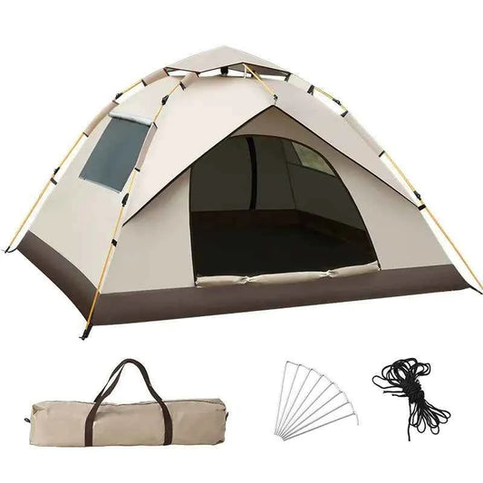 Portable Mead's Supply & Equipment beach tent with UV protection, quick setup, foldable design, suitable for 2-4 people at the beach.