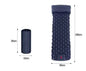 Royal blue Mead's Supply camping inflatable sleeping pad with built-in pillow, lightweight outdoor camping gear, 190x60cm.