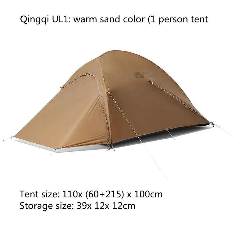 Mead's Supply outdoor camping tent with vestibule, waterproof double-layer design, aluminum frame, suitable for 1-3 persons.