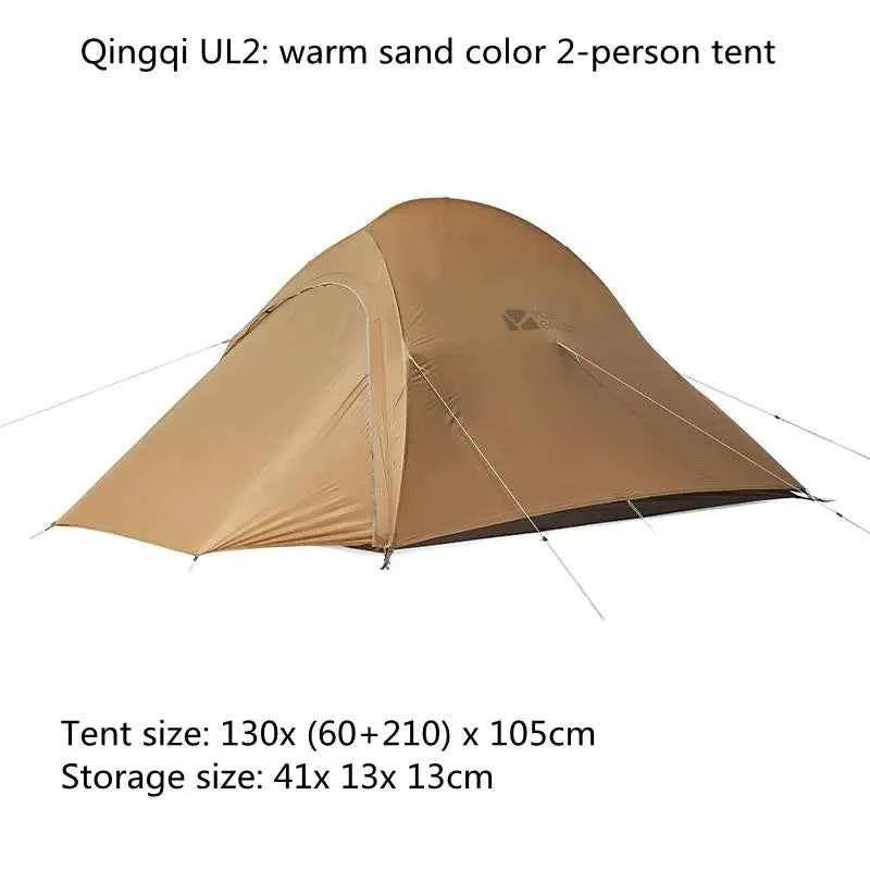 Portable outdoor camping tent with vestibule, waterproof double-layer design, aluminum frame, suitable for 1-3 persons, by Mead's Supply.