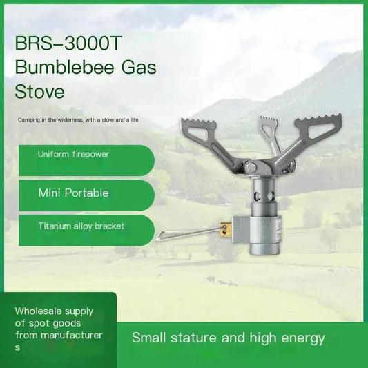 Portable outdoor titanium gas stove from Mead's Supply & Equipment Outfitters, ideal for camping and hiking adventures.
