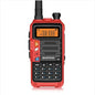 Black UV10R FM walkie-talkie by Mead's Supply & Equipment Outfitters, a compact communication device with antenna and control buttons.