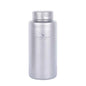 Silver titanium outdoor water bottle by Mead's Supply, 1000ml lightweight camping flask, leak-proof hiking drinkware.