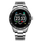 Multi-functional smart watch with steel band, alloy case in black, gold, and silver, designed for business-style electronics accessories.