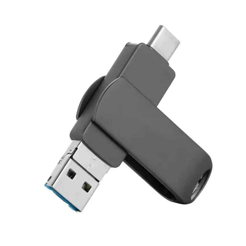 Silver 64GB multi-function mobile phone USB drive by Mead's Supply & Equipment Outfitters for easy data transfer and storage.