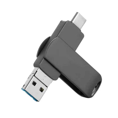 Silver 64GB multi-function mobile phone USB drive by Mead's Supply & Equipment Outfitters for easy data transfer and storage.