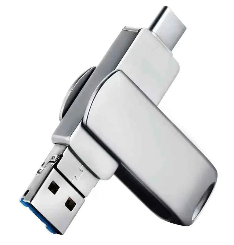 Silver 64GB multi-function mobile phone U disk drive by Mead's Supply & Equipment Outfitters, compatible with smartphones and devices