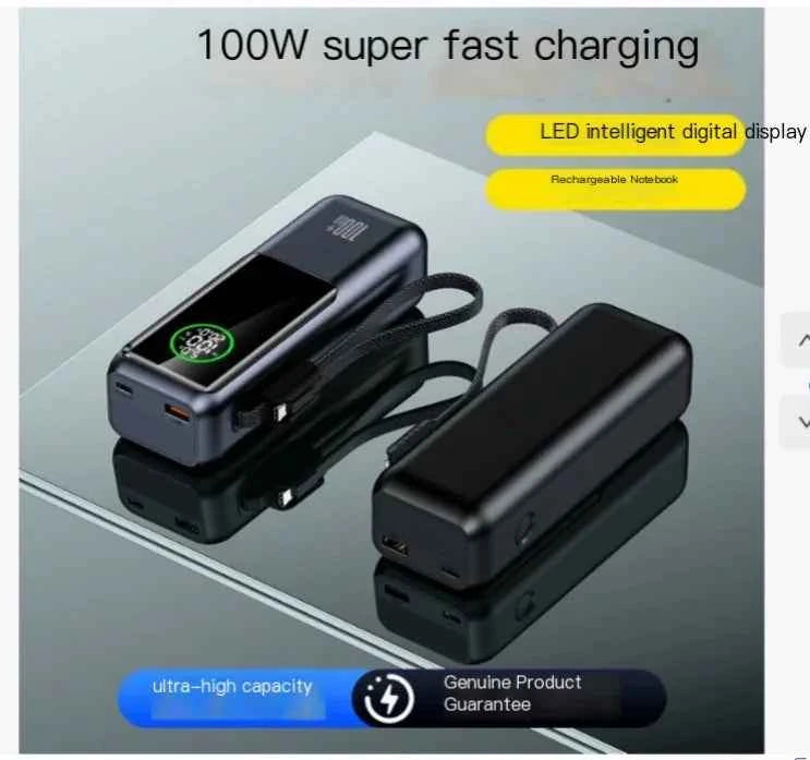 Black Mead's Supply & Equipment Outfitters high-capacity fast charging power bank Model A57, portable electronic device for quick charging.