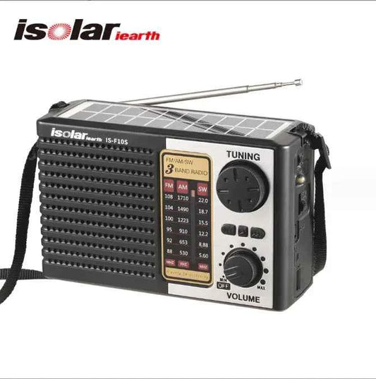 Black multi-function Bluetooth speaker with LED flashlight and emergency radio, designed by Mead's Supply & Equipment Outfitters.