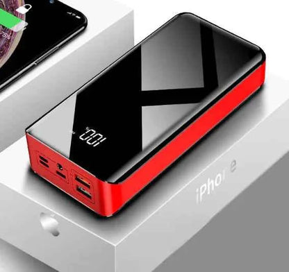Red 30000mAh Power Bank with Type-C fast charging from Mead's Supply & Equipment Outfitters, portable electronics accessory