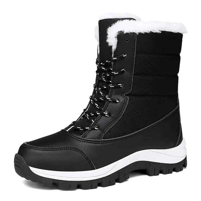 Women's high-top cotton winter boots by Mead's Supply & Equipment Outfitters, featuring blue color and warm, rugged hiking and snow-ready design.