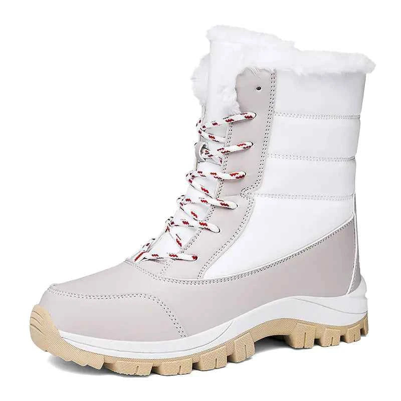 Women's high-top cotton winter boots by Mead's Supply & Equipment Outfitters, featuring blue color and warm lining for hiking and snow.
