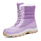 Women's high-top cotton winter boots by Mead's Supply & Equipment Outfitters, blue warm hiking and snow footwear for cold weather.
