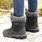 Rose red women's winter snow boots by Mead's Supply & Equipment Outfitters for outdoor hiking and skiing, with insulated waterproof design.