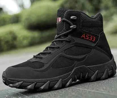 Men's army green safety shoes with steel toe and comfort features, wear-resistant footwear by Mead's Supply & Equipment Outfitters.