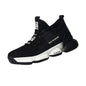 Men's black safety shoes made by Mead's Supply & Equipment Outfitters, durable footwear designed for safety and protection.