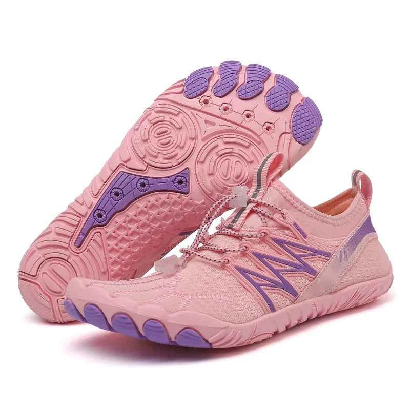 Unisex outdoor water shoes in black and green by Mead's Supply & Equipment Outfitters, quick-dry hiking and swimming footwear.
