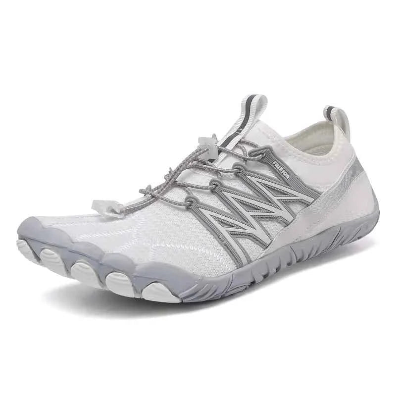 Unisex outdoor water shoes in black and green by Mead's Supply & Equipment Outfitters, featuring quick-dry hiking and swimming footwear.