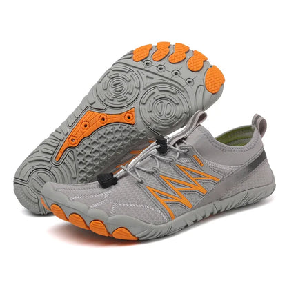 Unisex outdoor water shoes by Mead's Supply & Equipment Outfitters in black and green, designed for hiking and swimming.