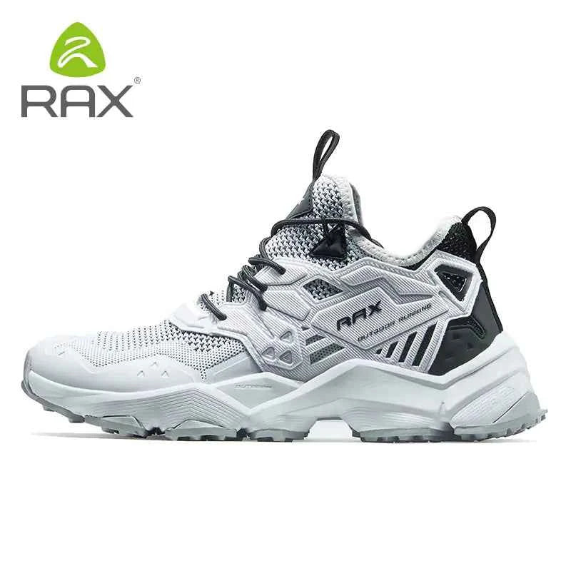 Mead's Supply & Equipment Outfitters RAX lightweight hiking shoes in black, designed for outdoor adventures and trail walking.