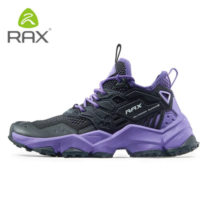 Black RAX lightweight hiking shoes for men, showing sturdy grip and breathable design suitable for outdoor adventures.