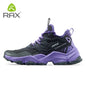 Black RAX lightweight hiking shoes for men, showing sturdy grip and breathable design suitable for outdoor adventures.