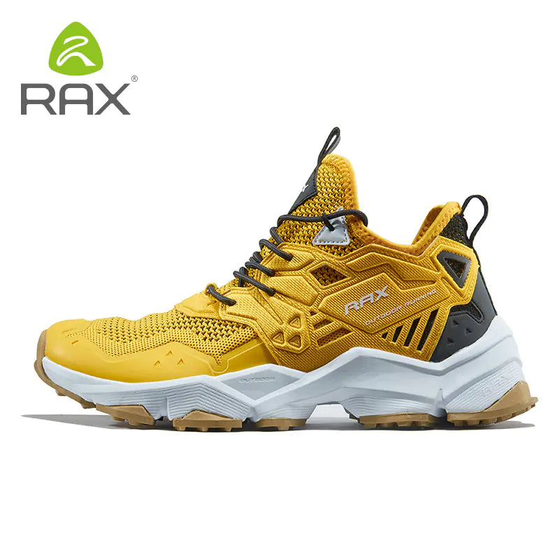 Mead's Supply & Equipment Outfitters men's black RAX lightweight hiking shoes with breathable mesh and sturdy soles for outdoor adventures.