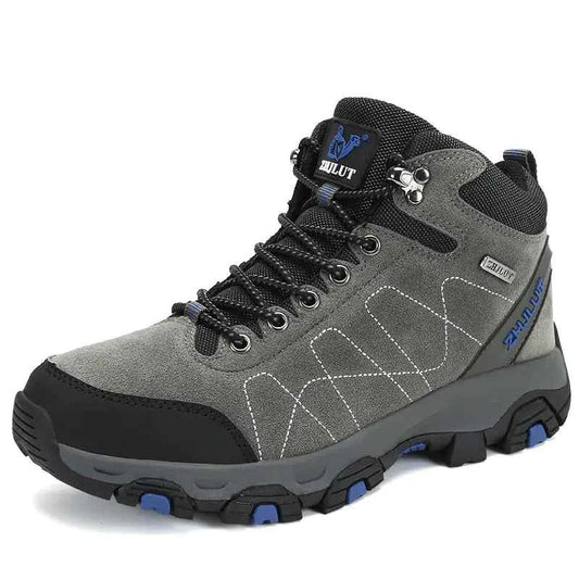 Green high-top cotton boots for couples, winter hiking footwear by Mead's Supply & Equipment Outfitters, showing rugged outdoor design.