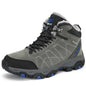 Green high-top cotton boots for couples, winter hiking footwear by Mead's Supply & Equipment Outfitters, shown outdoors.