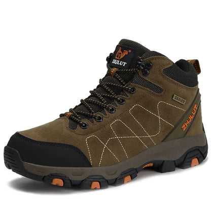 Green high-top cotton boots for couples, winter hiking footwear by Mead's Supply & Equipment Outfitters, featuring durable design.
