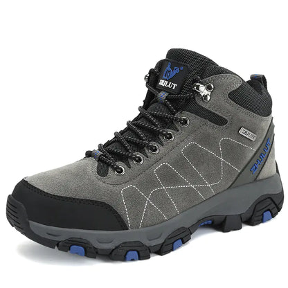 Green high-top cotton hiking boots for couples, winter footwear by Mead's Supply & Equipment Outfitters, designed for outdoor adventures.