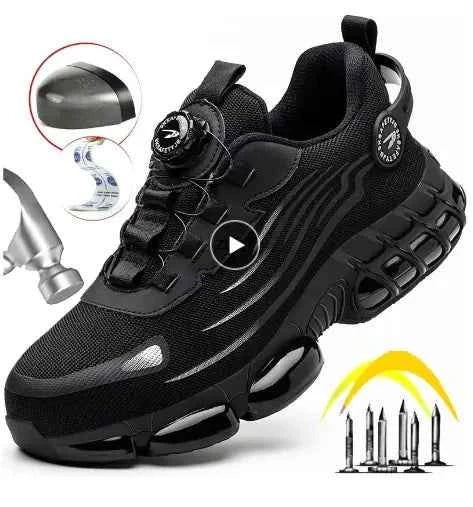 Grey Rotary Button Safety Shoes for Men by Mead's Supply & Equipment Outfitters, durable footwear with safety features.