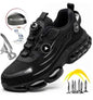 Grey Rotary Button Safety Shoes for Men by Mead's Supply & Equipment Outfitters, durable footwear with safety features.