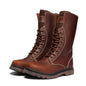 Men's waterproof leather Martin boots by Mead's Supply & Equipment Outfitters, khaki hiking and combat footwear with rugged design.