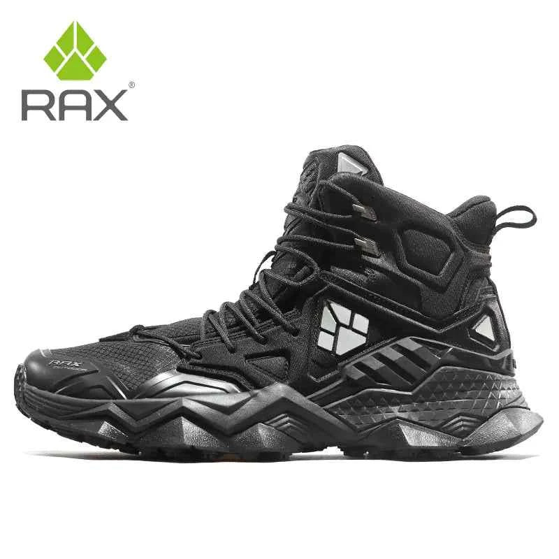 Khaki RAX waterproof men's winter hiking boots by Mead's Supply & Equipment Outfitters, high-top design with rugged traction soles.