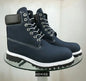 Navy blue classic waterproof leather work boots by Mead's Supply & Equipment Outfitters, unisex, slip-resistant, designed for work and trails.