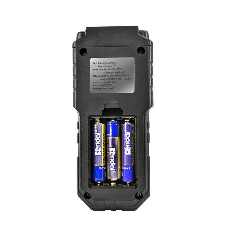WinAPEX ET825 handheld EMF meter with LCD display and alarm, designed to measure electromagnetic radiation for health and safety.