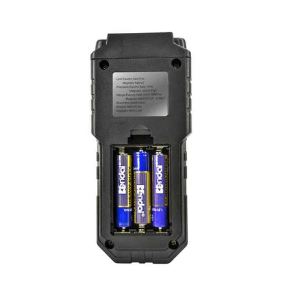 WinAPEX ET825 handheld EMF meter with LCD display and alarm, designed to measure electromagnetic radiation for health and safety.