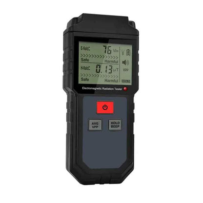 Mead's Supply WinAPEX ET825 handheld EMF meter with LCD display and alarm for measuring electromagnetic radiation.