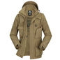 Men's tactical jacket with removable sleeves in army green by Mead's Supply & Equipment Outfitters, suitable for fall and winter.