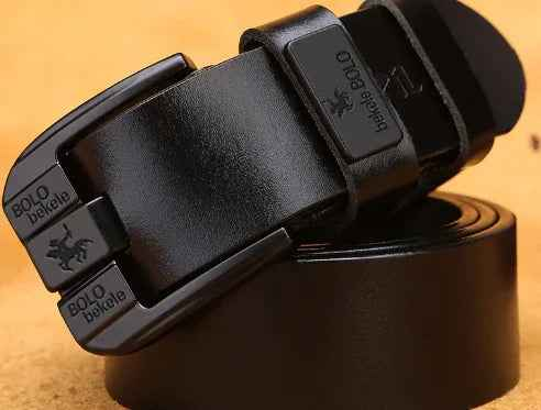 Martin men's genuine leather belt with white button, brown color, 110cm length, from Mead's Supply & Equipment Outfitters.