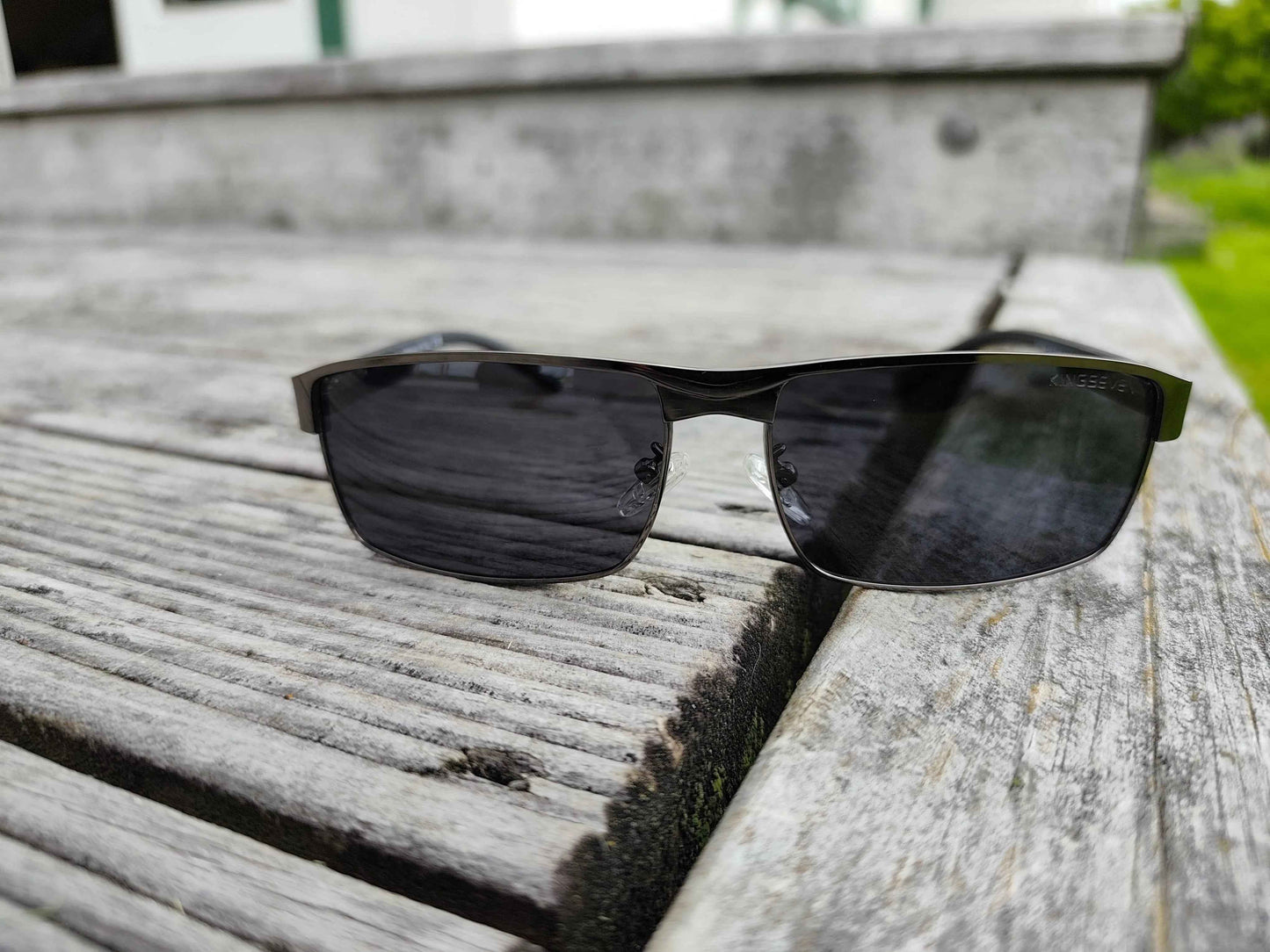 Kingseven polarized men's sunglasses with UV400 protection, semi-rimless sport aviator style, by Mead's Supply & Equipment Outfitters.