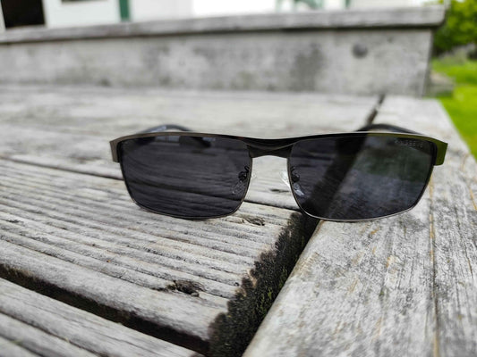 Kingseven polarized men's sunglasses with UV400 protection, semi-rimless sport aviator style, by Mead's Supply & Equipment Outfitters.