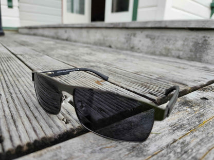 Kingseven polarized men's sunglasses with UV400 protection, semi-rimless sport aviator style, by Mead's Supply & Equipment Outfitters.