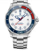 Mead's Supply & Equipment Outfitters men's waterproof Chrono Edge luminous watch with black leather and steel strap options.