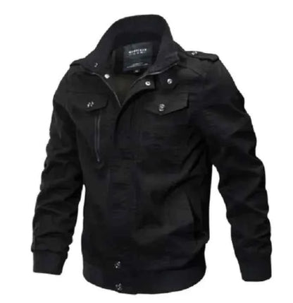 Men's Tactical Flight Army Jacket by Mead's Supply & Equipment, military bomber style with cotton construction, plus size available.