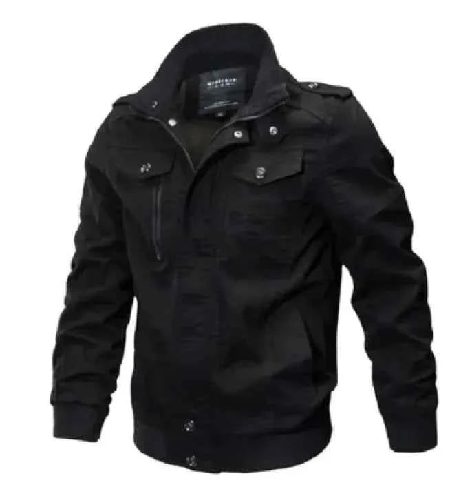 Men's Tactical Flight Army Jacket by Mead's Supply, military bomber style with cotton construction, available in plus sizes.