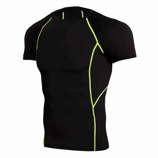 Men's quick-dry camouflage short sleeve T-shirt by Mead's Supply & Equipment Outfitters, black athletic outdoor sports tee.